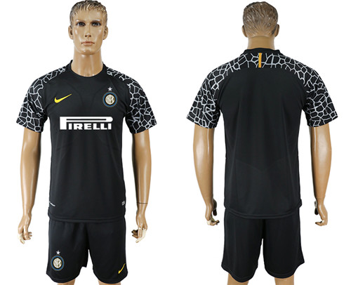 2017 18 Inter Milan Black Goalkeeper Soccer Jersey