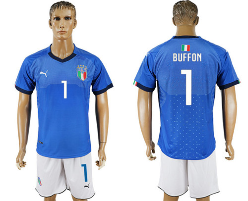 2017 18 Italy 1 BUFFON Home Home Soccer Jersey
