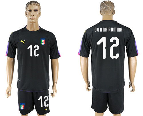 2017 18 Italy 12 DONNA RUMMA Black Goalkeeper Soccer Jersey