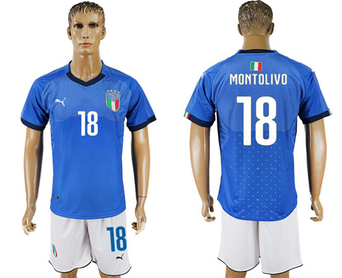 2017 18 Italy 18 MONTOLIVO Home Soccer Jersey