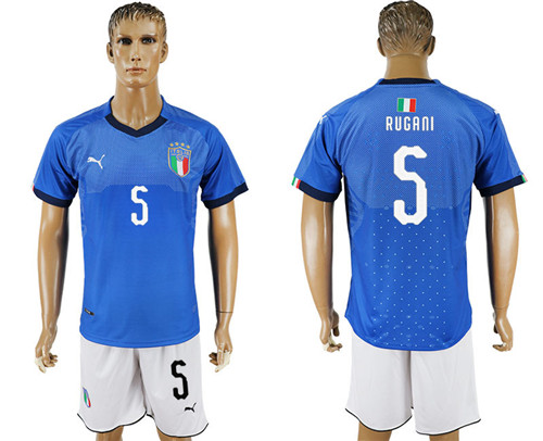 2017 18 Italy 5 RUGANI Home Soccer Jersey