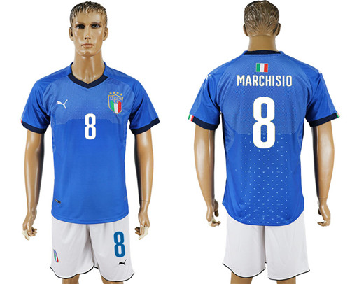 2017 18 Italy 8 MARCHISIO Home Soccer Jersey