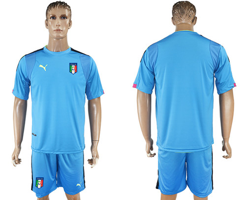 2017 18 Italy Lake Blue Goalkeeper Soccer Jersey