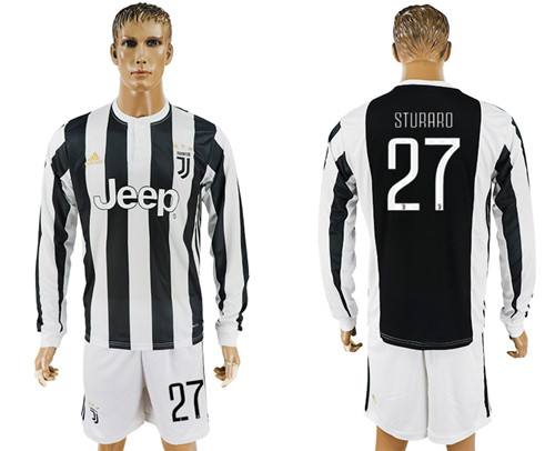 2017 18 Juventus 27 STURARO Home Long Sleeve Soccer Jersey