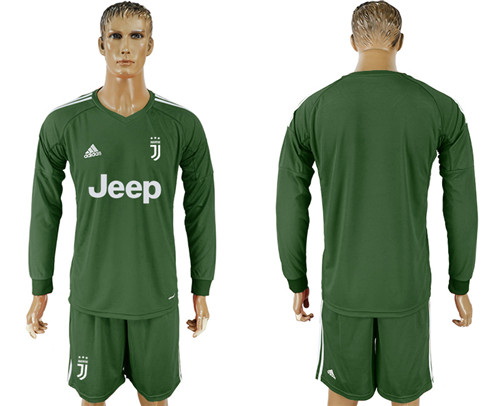 2017 18 Juventus Military Green Long Sleeve Goalkeeper Soccer Jersey