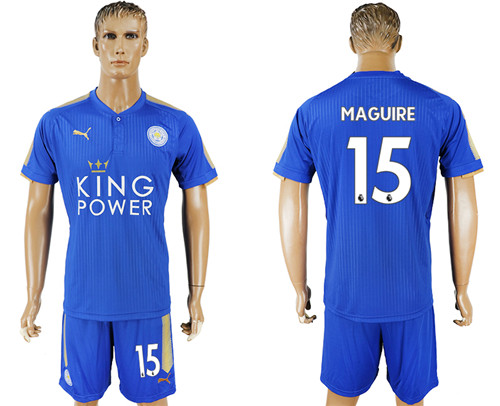 2017 18 Leicester City 15 MAGUIRE Home Soccer Jersey