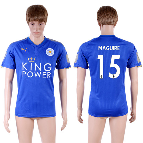 2017 18 Leicester City 15 MAGUIRE Home Thailand Soccer Jersey