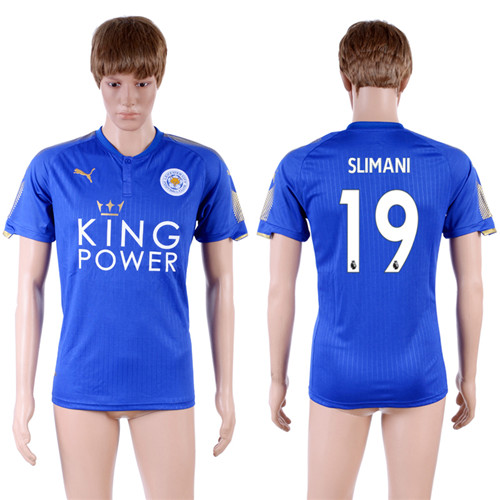 2017 18 Leicester City 19 SLIMANI Home Thailand Soccer Jersey