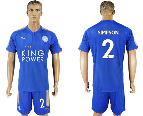 2017 18 Leicester City 2 SIMPSON Home Soccer Jersey