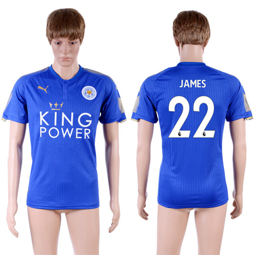 2017 18 Leicester City 22 JAMES Home Thailand Soccer Jersey
