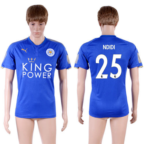 2017 18 Leicester City 25 NDIDI Home Thailand Soccer Jersey
