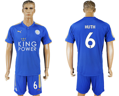 2017 18 Leicester City 6 HUTH Home Soccer Jersey