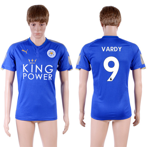 2017 18 Leicester City 9 VARDY Home Thailand Soccer Jersey