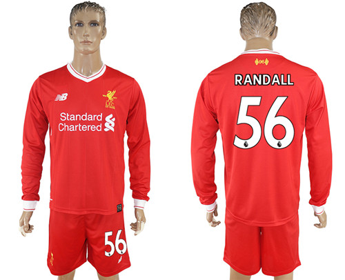 2017 18 Liverpool 56 RANDALL Home Long Sleeve Soccer Jersey