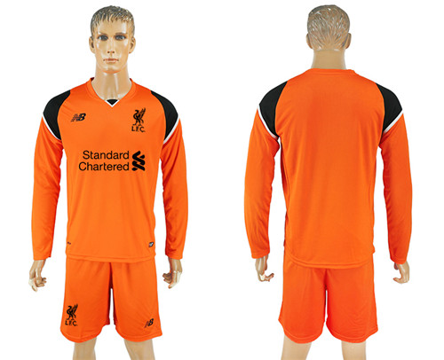 2017 18 Liverpool Orange Goalkeeper Long Sleeve Soccer Jersey