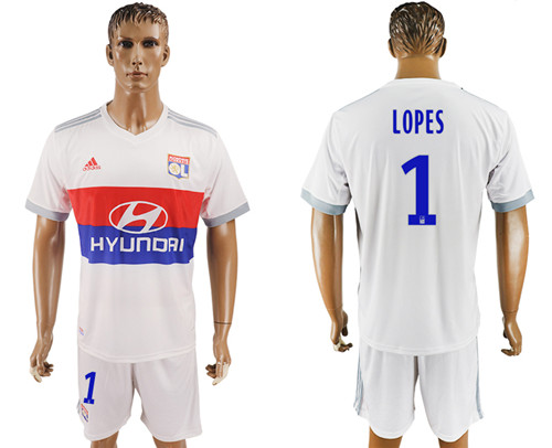2017 18 Lyon 1 LOPES Home Soccer Jersey