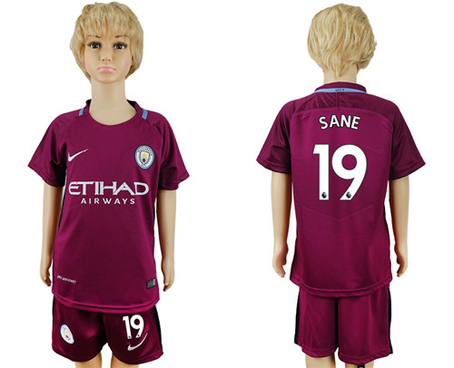 2017 18 Manchester City 19 SANE Away Youth Soccer Jersey