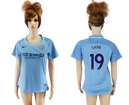 2017 18 Manchester City 19 SANE Home Women Soccer Jersey