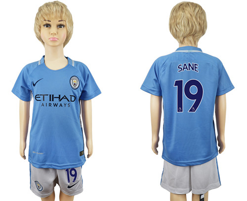 2017 18 Manchester City 19 SANE Home Youth Soccer Jersey