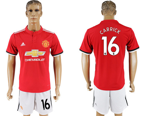 2017 18 Manchester United 16 CARRICK Home Soccer Jersey