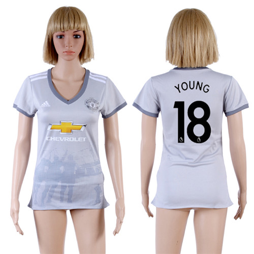 2017 18 Manchester United 18 YOUNG Third Away Women Soccer Jersey