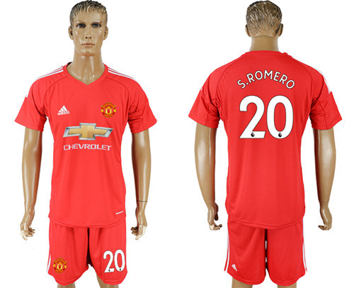 2017 18 Manchester United 20 S.ROMERO Red Goalkeeper Soccer Jersey