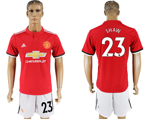 2017 18 Manchester United 23 SHAW Home Soccer Jersey