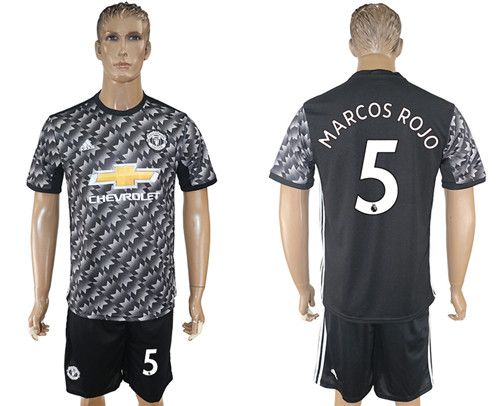 2017 18 Manchester United 5 MARCOS ROJO Away Soccer Jersey