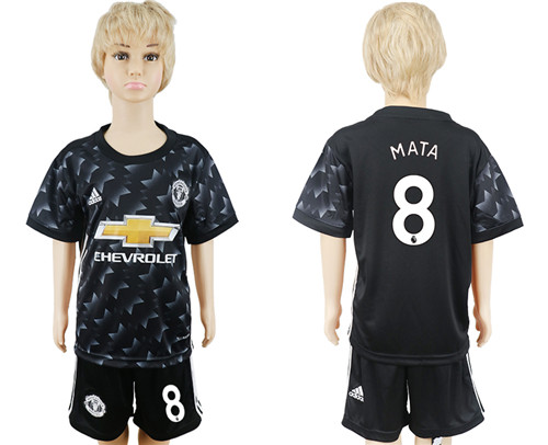 2017 18 Manchester United 8 MATA Away Youth Soccer Jersey