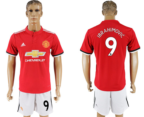 2017 18 Manchester United 9 IBRAHIMOVIC Home Soccer Jersey