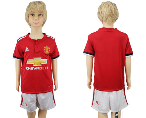 2017 18 Manchester United Home Youth Soccer Jersey