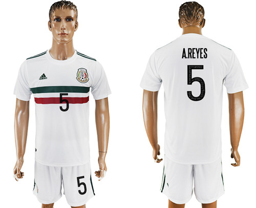 2017 18 Mexico 5 A.REYES Away Soccer Jersey