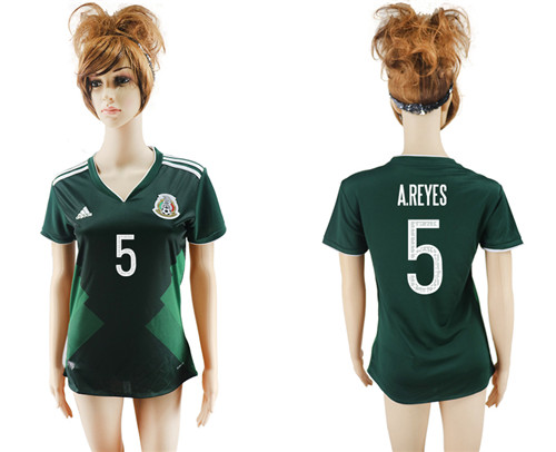 2017 18 Mexico 5 A.REYES Home Women Soccer Jersey