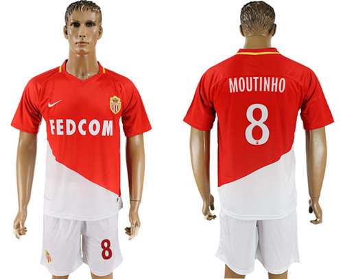 2017 18 Monaco 8 MOUTINHO Home Soccer Jersey
