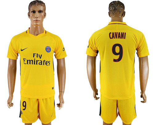 2017 18 Paris Saint Germain 9 CAVANI Away Soccer Jersey