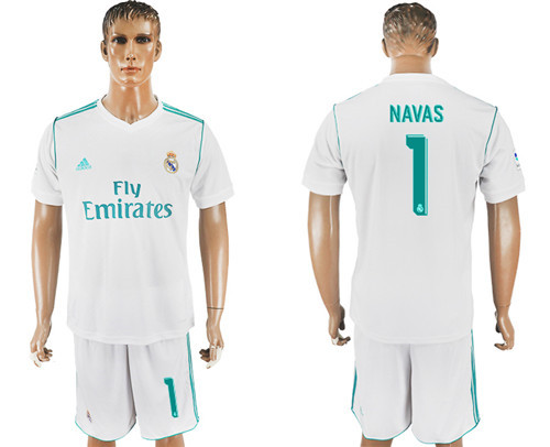 2017 18 Real Madrid 1 NAVAS Home Soccer Jersey