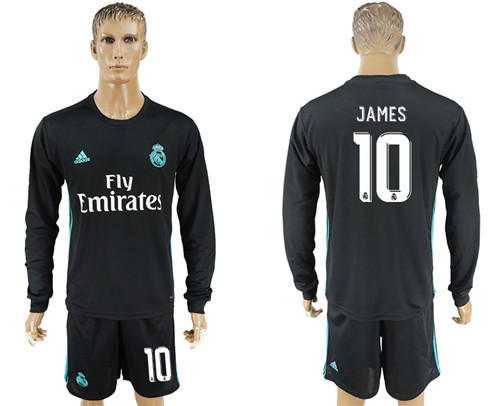 2017 18 Real Madrid 10 JAMES Away Long Soccer Jersey