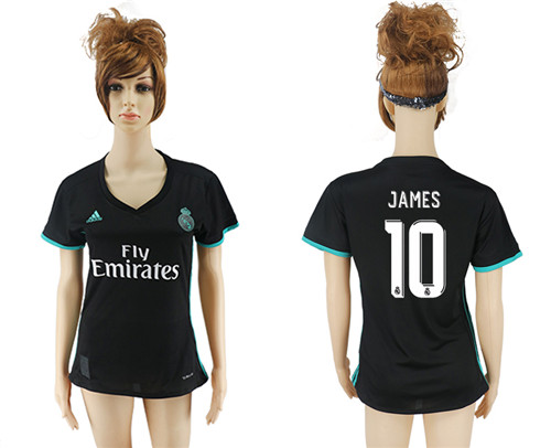 2017 18 Real Madrid 10 JAMES Away Women Soccer Jersey