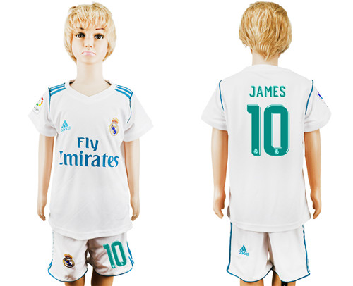 2017 18 Real Madrid 10 JAMES Home Youth Soccer Jersey