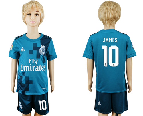 2017 18 Real Madrid 10 JAMES Third Away Youth Soccer Jersey