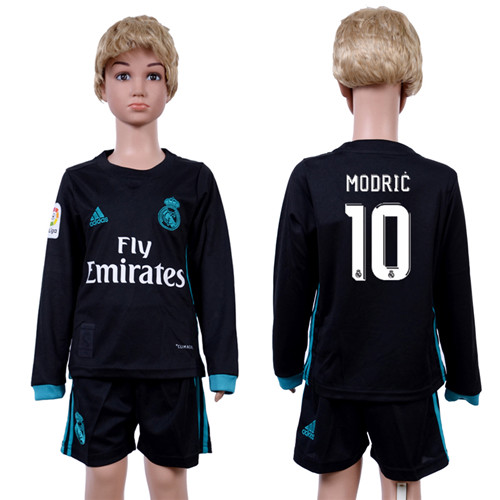 2017 18 Real Madrid 10 MODRIC Away Youth Long Sleeve Soccer Jersey