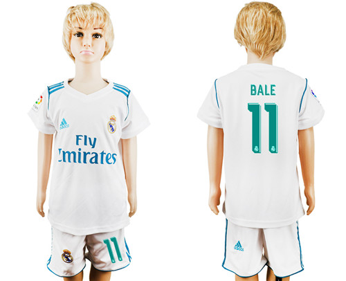 2017 18 Real Madrid 11 BALE Home Youth Soccer Jersey