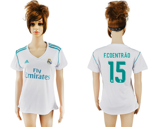2017 18 Real Madrid 15 F.COENTRAO Home Women Soccer Jersey