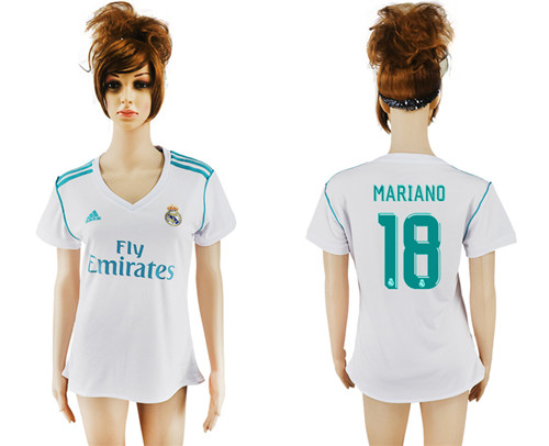 2017 18 Real Madrid 18 MARIANO Home Women Soccer Jersey