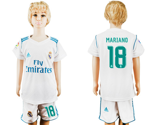 2017 18 Real Madrid 18 MARIANO Home Youth Soccer Jersey