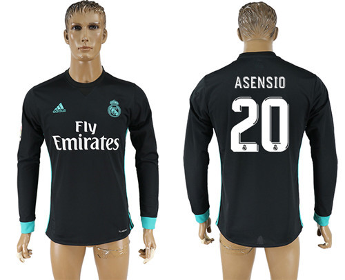 2017 18 Real Madrid 20 ASENSIO Away Long Sleeve Thailand Soccer Jersey