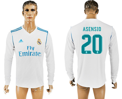2017 18 Real Madrid 20 ASENSIO Home Long Sleeve Thailand Soccer Jersey