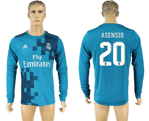 2017 18 Real Madrid 20 ASENSIO Third Away Long Sleeve Thailand Soccer Jersey