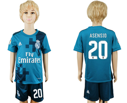 2017 18 Real Madrid 20 ASENSIO Third Away Youth Soccer Jersey