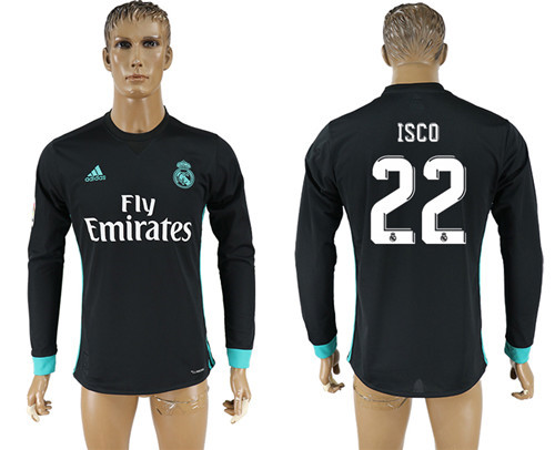 2017 18 Real Madrid 22 ISCO Away Long Sleeve Thailand Soccer Jersey